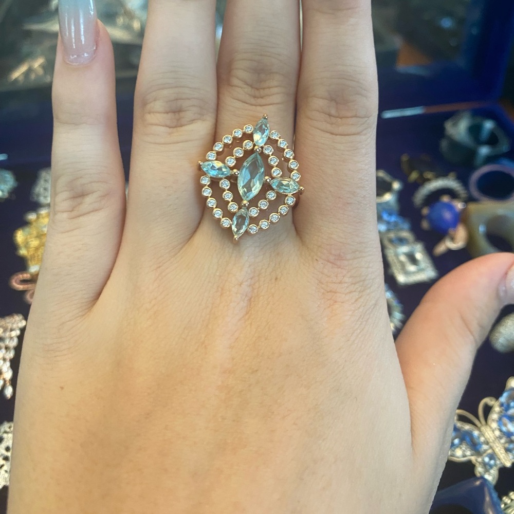Blue/silver Hespera ring